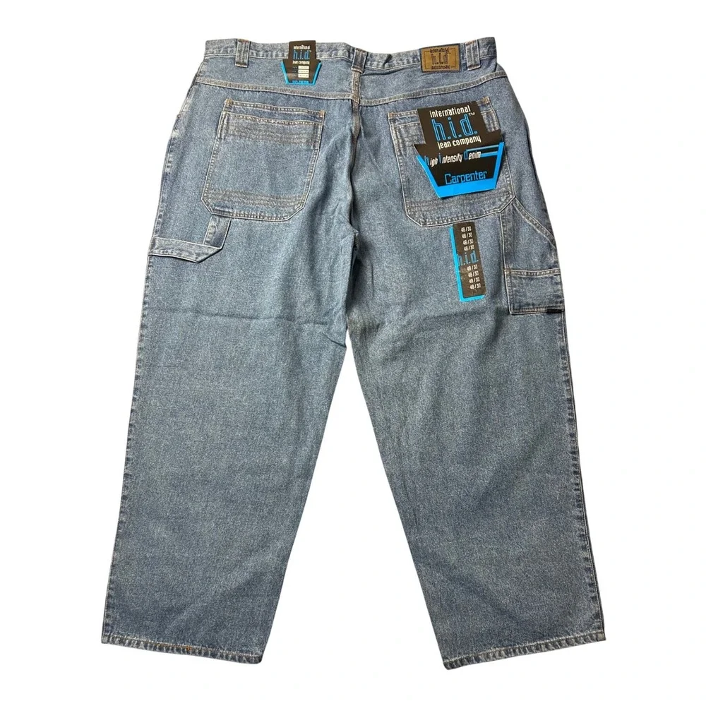 VTG h.i.d. jean Carpenter Jeans Mens 48 x 30 Light Wash Denim High Intensity NEW